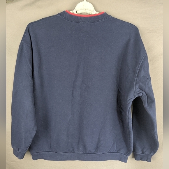 Natural Escape XL Double Collar Grandma Crewneck Navy/Red - Picture 2 of 8